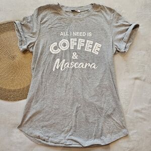 💥4 for $25💥 Avon Graphic T-Shirt All I Need Is Coffee & Mascara